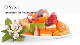  Presentation with fruit banana - Cool new slide set with plate with apple blossom backdrop and a white colored foreground