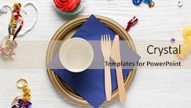  Presentation with birthday - PPT theme with plate with birthday cupcake background and a soft green colored foreground