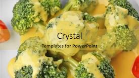  Presentation with sauce - Slide set featuring plate with broccoli and cheese background and a yellow colored foreground