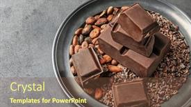  Presentation with cocoa - Audience pleasing presentation theme consisting of plate-with-chocolate-and-cocoa backdrop and a tawny brown colored foreground