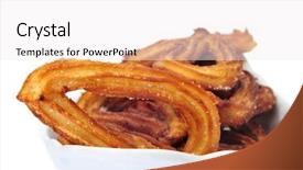  Presentation with churros - Cool new presentation with plate with churros typical spanish sweet on a white background backdrop and a white colored foreground