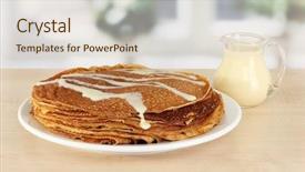  Presentation with condensed milk - Slide deck with plate with condensed milk background and a  colored foreground