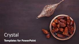  Presentation with aladdin - Slide deck having plate-with-dates-and-aladdin background and a dark gray colored foreground