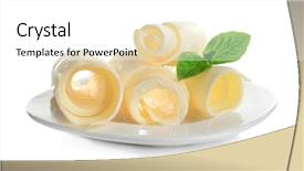  Presentation with white plate - PPT theme featuring plate with delicious butter curls background and a white colored foreground