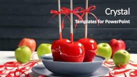  Presentation with candy - Colorful slides enhanced with plate with delicious candy apples backdrop and a dark gray colored foreground