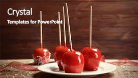  Presentation with candy - Cool new presentation with plate with delicious candy apples backdrop and a tawny brown colored foreground