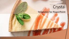  Presentation with cheesecake - Cool new slide deck with plate with delicious cheesecake backdrop and a lemonade colored foreground