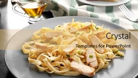  Presentation with chicken little chicks - Amazing presentation theme having plate with delicious chicken alfredo backdrop and a  colored foreground