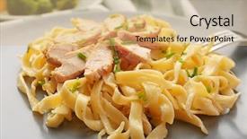  Presentation with chicken little chicks - Cool new slide set with plate with delicious chicken alfredo backdrop and a  colored foreground