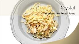  Presentation with chicken little chicks - Audience pleasing slide set consisting of plate with delicious chicken alfredo backdrop and a  colored foreground