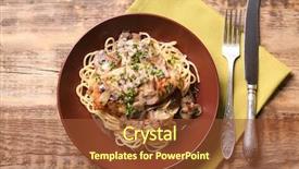  Presentation with morfology of chicken - Colorful presentation theme enhanced with plate with delicious chicken marsala backdrop and a  colored foreground