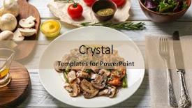  Presentation with chicken - Presentation design having plate with delicious chicken marsala background and a  colored foreground