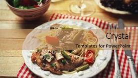  Presentation with chicken little chicks - Slides enhanced with plate with delicious chicken marsala background and a  colored foreground