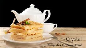  Presentation with waffles - Beautiful slide deck featuring plate-with-delicious-cinnamon-waffles backdrop and a coral colored foreground