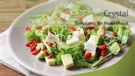  Presentation with goji - Beautiful PPT theme featuring plate-with-delicious-goji-berry backdrop and a mint green colored foreground