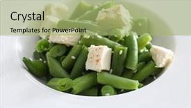  Presentation with green coffee beans - Theme with plate with delicious green beans background and a mint green colored foreground