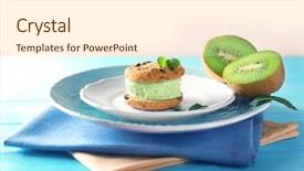  Presentation with tropical ice cream - Audience pleasing slide set consisting of plate with delicious ice cream backdrop and a cream colored foreground
