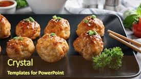  Presentation with plate boundaries - Audience pleasing PPT layouts consisting of plate with delicious meatballs closeup backdrop and a tawny brown colored foreground