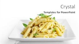  Presentation with white plate - Presentation theme having plate-with-delicious-pasta background and a white colored foreground