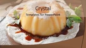  Presentation with pudding - Cool new PPT theme with plate with delicious vanilla pudding backdrop and a coral colored foreground