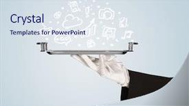  Presentation with blue professional - PPT theme consisting of plate with drawn communication business background and a sky blue colored foreground