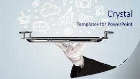  Presentation with blue professional - Colorful PPT layouts enhanced with plate with drawn communication business backdrop and a sky blue colored foreground