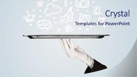  Presentation with blue professional - Cool new PPT layouts with plate with drawn communication business backdrop and a sky blue colored foreground