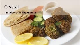  Presentation with chickpea - Audience pleasing slide deck consisting of plate with egyptian flat bread backdrop and a soft green colored foreground