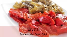  Presentation with grilled - Cool new slide deck with plate-with-escalivada-a-typical backdrop and a red colored foreground