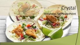  Presentation with taco - PPT theme enhanced with plate with fish tacos background and a lemonade colored foreground