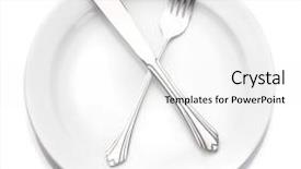  Presentation with white plate - Amazing slide deck having plate with fork and knife backdrop and a white colored foreground