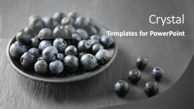  Presentation with acai - PPT theme having plate with fresh acai berries on table closeup background and a gray colored foreground