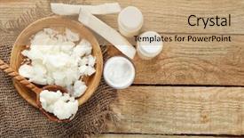  Presentation with coconut oil - Audience pleasing slides consisting of plate with fresh coconut oil backdrop and a coral colored foreground