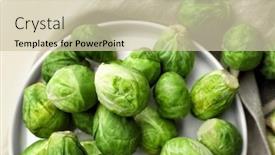  Presentation with brussels - Beautiful theme featuring plate-with-fresh-raw-brussels backdrop and a soft green colored foreground