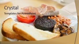  Presentation with breakfast - Presentation theme enhanced with plate with full scottish breakfast background and a lemonade colored foreground