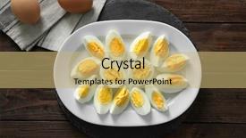  Presentation with table meal plan for osteotphorosis - Beautiful slide set featuring plate with hard boiled eggs backdrop and a yellow colored foreground