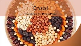  Presentation with dried fruits seeds nuts - Presentation design featuring plate with hazel cashew nuts background and a gold colored foreground