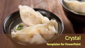  Presentation with vintage festival - Audience pleasing PPT layouts consisting of plate with hot steams chinese backdrop and a tawny brown colored foreground