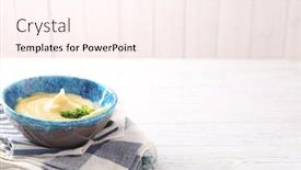  Presentation with napkins - Presentation design having plate-with-mashed-potatoes and a  colored foreground