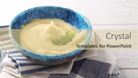  Presentation with napkins - Presentation featuring plate-with-mashed-potatoes and a  colored foreground