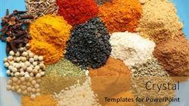  Presentation with spices - Slides with plate-with-mix-of-different background and a gold colored foreground