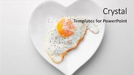  Presentation with egg - Slide deck with plate with over hard fried background and a  colored foreground