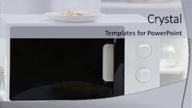  Presentation with pancake - Beautiful theme featuring plate with pancake near microwave backdrop and a light gray colored foreground