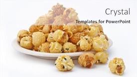  Presentation with white plate - Presentation with plate-with-popcorn-on-white background and a sky blue colored foreground