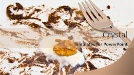  Presentation with yogurt - Presentation theme having plate with poppy seed sauce and yogurt background and a coral colored foreground