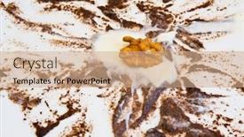  Presentation with yogurt - Presentation theme featuring plate with poppy seed sauce and yogurt background and a coral colored foreground