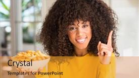  Presentation with chip - Beautiful PPT theme featuring plate with potato chip backdrop and a gold colored foreground