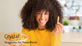  Presentation with american graduation african education - Slide deck consisting of plate with potato chips background and a gold colored foreground