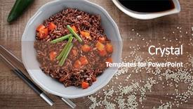  Presentation with rice - PPT layouts featuring plate with red rice background and a tawny brown colored foreground