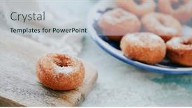  Presentation with donuts - Presentation theme having plate-with-some-rosquillas-typical background and a lemonade colored foreground